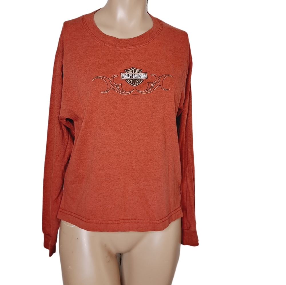 Vintage  Harley Davidson crop top long sleeve size S